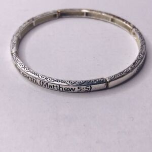 Bundle Sale 3 for $15 | Stackable Religious Stretch Bracelet Matthew 5:5